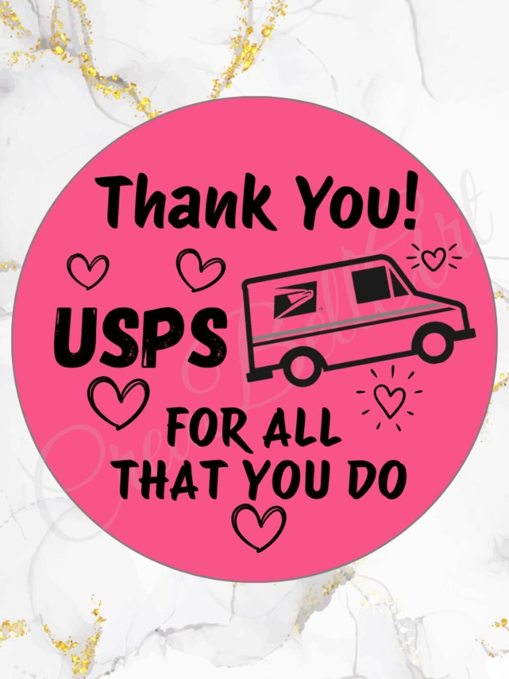 100 USPS Thank You Stickers Thermal Stickers – 2" Round - Picture 8 of 12